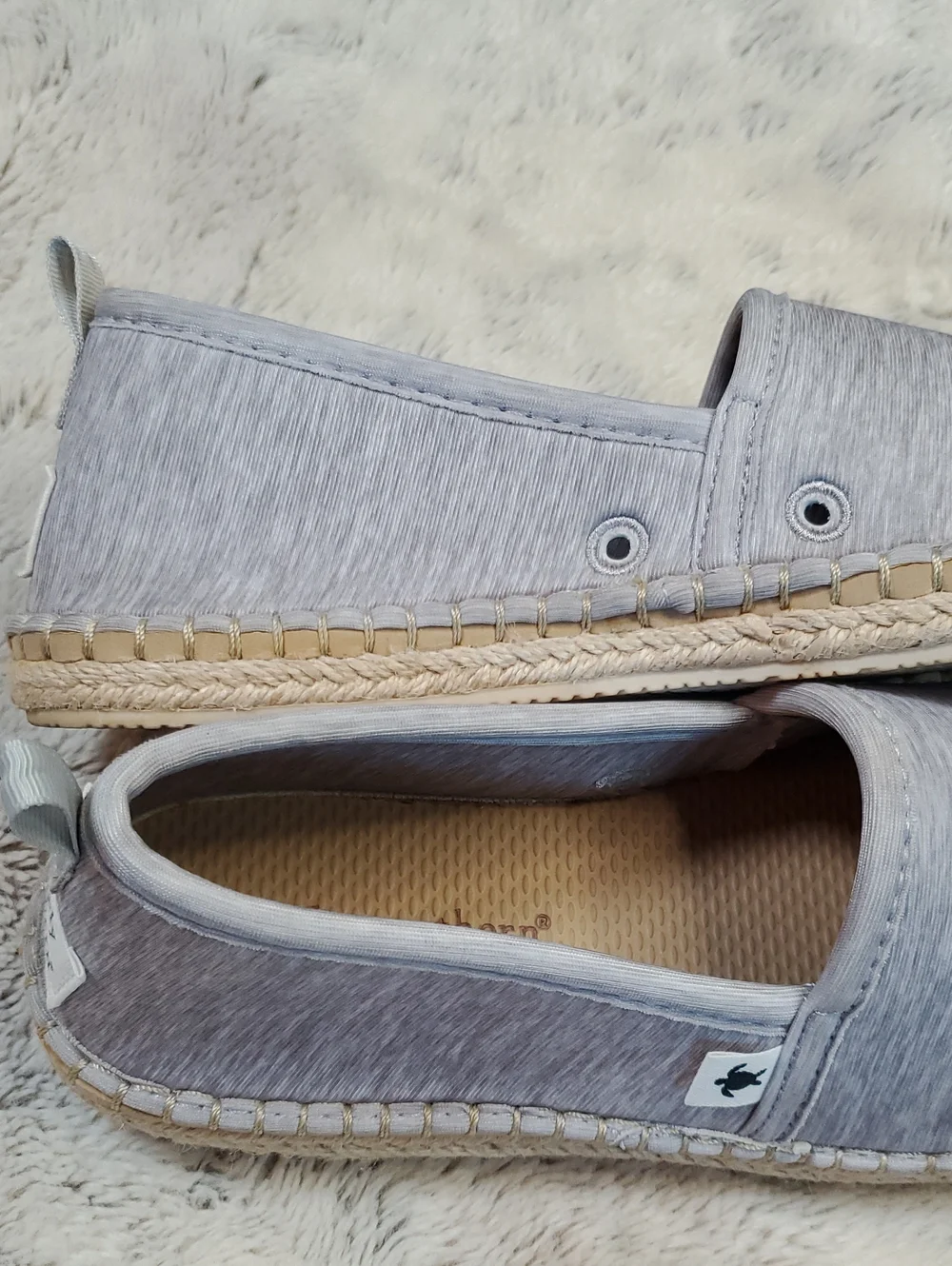Simply Southern Heather Gray Slip-On Espadrilles W/ A Rope Midsole. 6